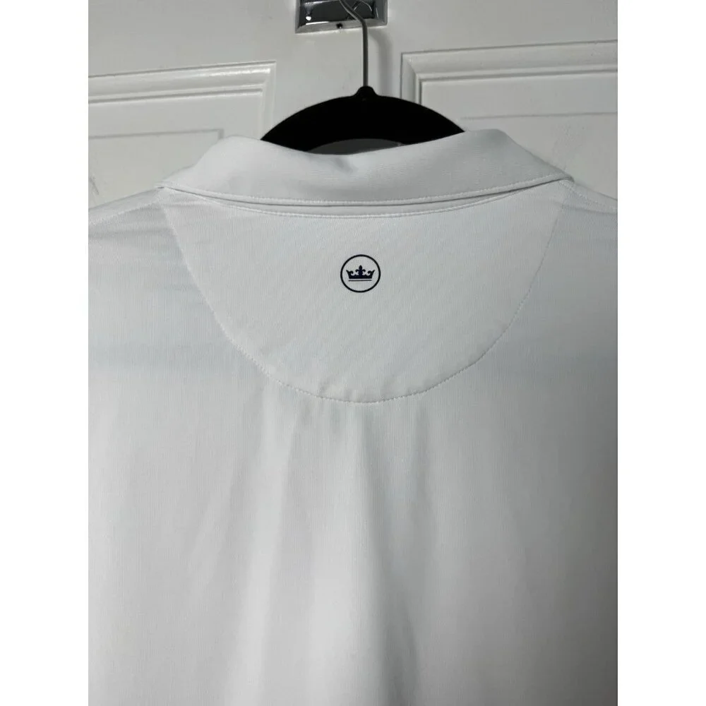 Peter Millar Women’s White Fitted Golf Polo Shirt SPF 50 Sz Large EUC